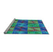 Sideview of Machine Washable Transitional Deep Periwinkle Purple Rug, wshpat2421lblu