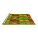 Sideview of Machine Washable Transitional Pistachio Green Rug, wshpat2421yw