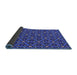 Thickness of Patterned Light Slate Blue Rug, pat2422blu