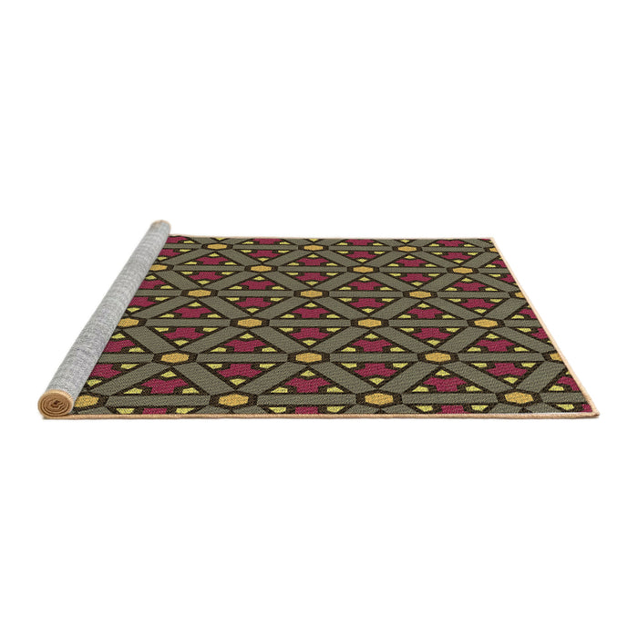 Sideview of Machine Washable Transitional Brown Rug, wshpat2422brn