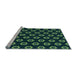 Sideview of Machine Washable Transitional Deep Teal Green Rug, wshpat2423lblu