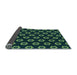 Thickness of Patterned Deep Teal Green Rug, pat2423lblu
