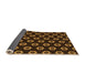 Thickness of Patterned Black Brown Rug, pat2423org