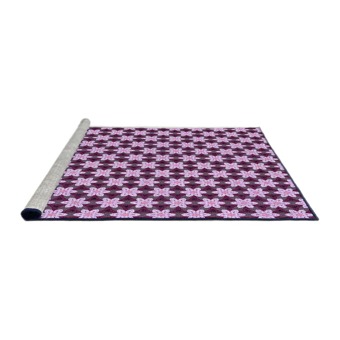 Sideview of Machine Washable Transitional Plum Purple Rug, wshpat2425pur