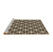 Sideview of Machine Washable Transitional Midnight Gray Rug, wshpat2426brn