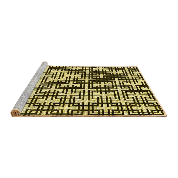 Sideview of Machine Washable Transitional Black Brown Rug, wshpat2426yw