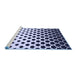 Sideview of Machine Washable Transitional Blue Rug, wshpat2427blu