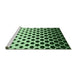 Sideview of Machine Washable Transitional Deep Emerald Green Rug, wshpat2427grn