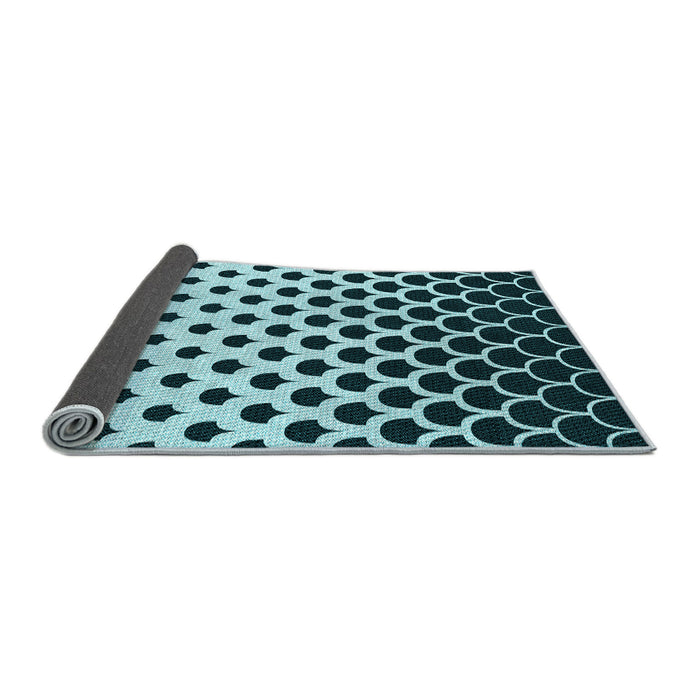 Thickness of Patterned Medium Teal Green Rug, pat2427lblu