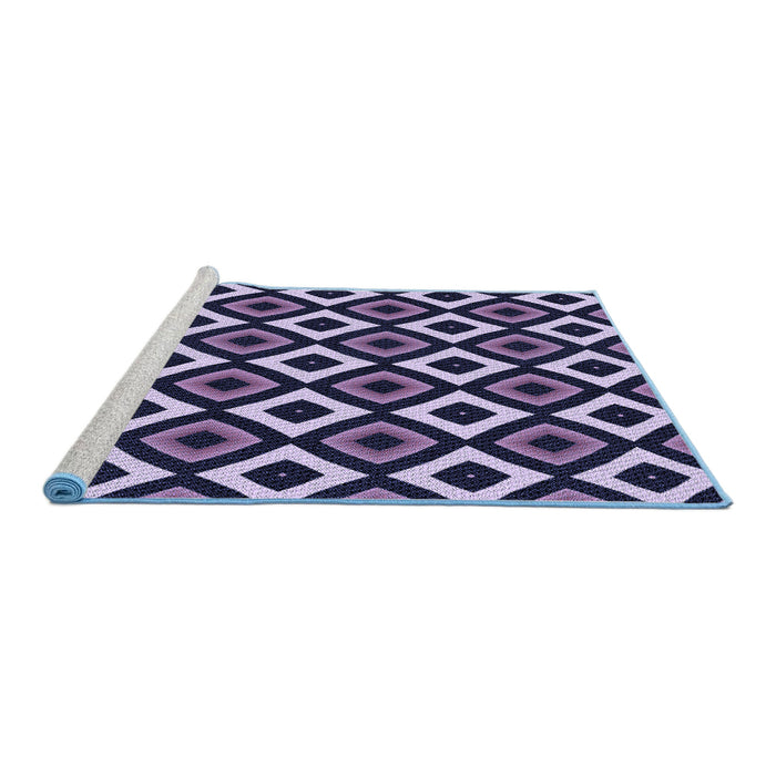 Sideview of Machine Washable Transitional Night Blue Rug, wshpat2428blu