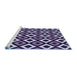 Sideview of Machine Washable Transitional Night Blue Rug, wshpat2428blu