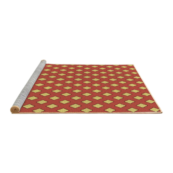 Sideview of Machine Washable Transitional Orange Rug, wshpat2429brn