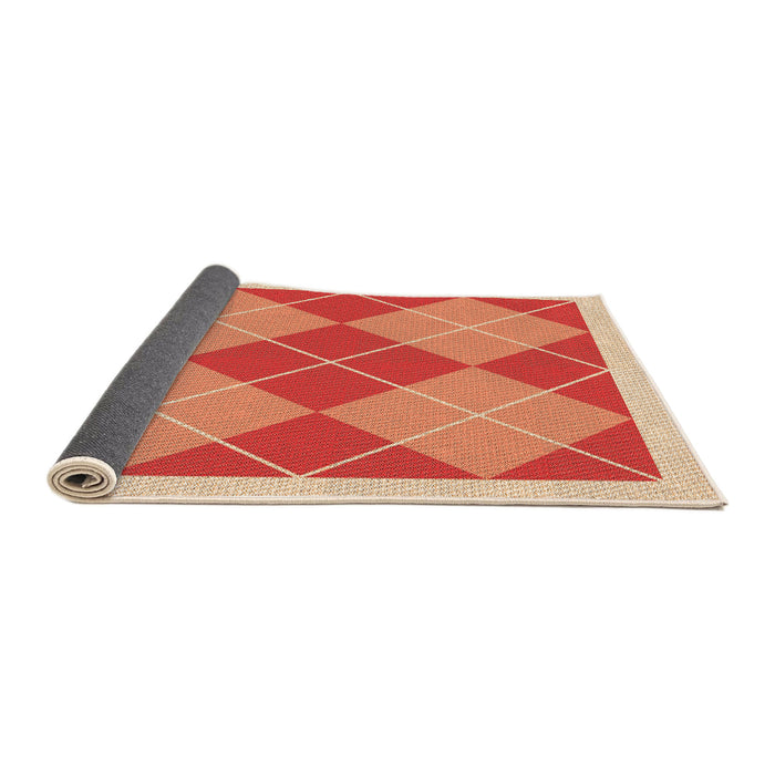 Thickness of Patterned Neon Red Rug, pat243org