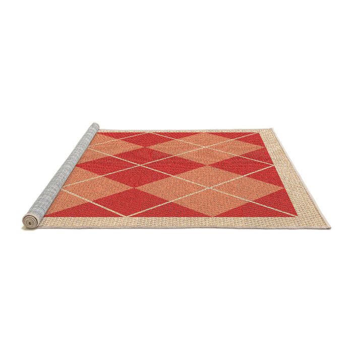 Sideview of Machine Washable Transitional Neon Red Rug, wshpat243org