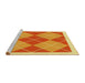 Sideview of Machine Washable Transitional Saffron Yellow Rug, wshpat243yw