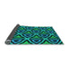 Thickness of Patterned Dark Turquoise Green Rug, pat2430lblu