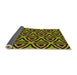 Thickness of Patterned Black Brown Rug, pat2430org