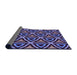 Thickness of Patterned Dark Purple Rug, pat2430pur