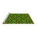 Sideview of Machine Washable Transitional Green Rug, wshpat2430yw