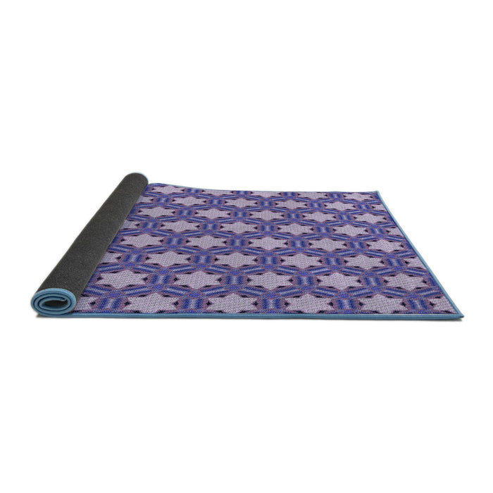 Thickness of Patterned Slate Blue Rug, pat2432blu