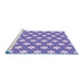 Sideview of Machine Washable Transitional Slate Blue Rug, wshpat2432blu