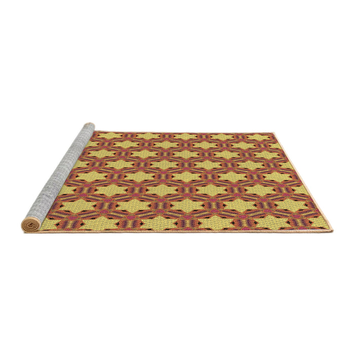 Sideview of Machine Washable Transitional Red Rug, wshpat2432brn