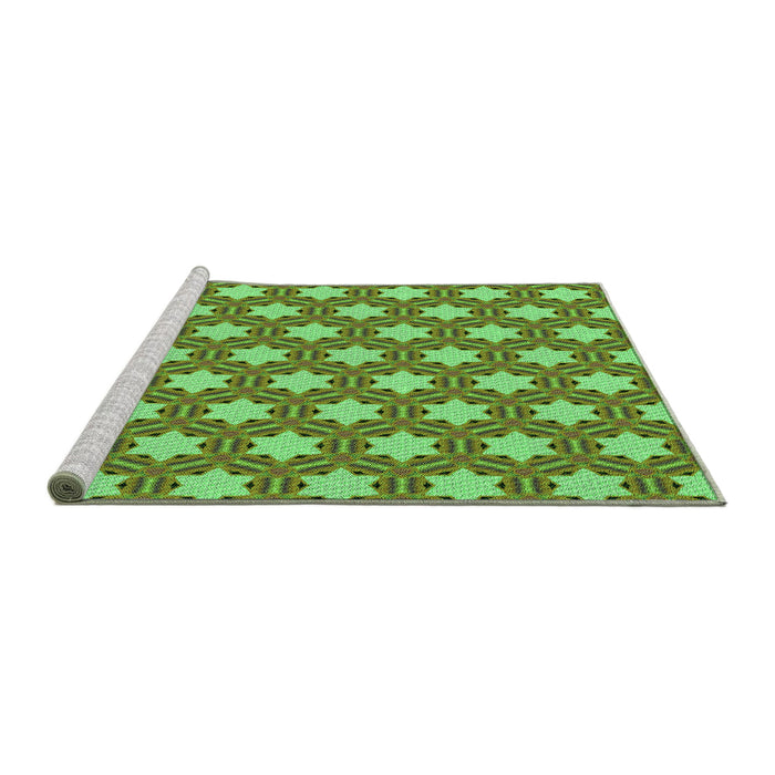 Sideview of Machine Washable Transitional Green Rug, wshpat2432grn