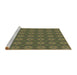 Sideview of Machine Washable Transitional Army Green Rug, wshpat2433brn