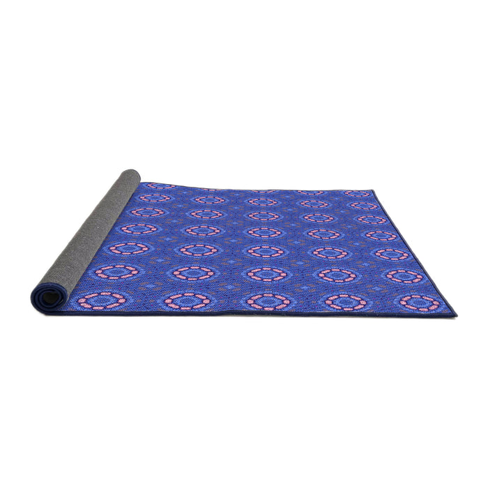 Thickness of Patterned Light Slate Blue Rug, pat2433pur