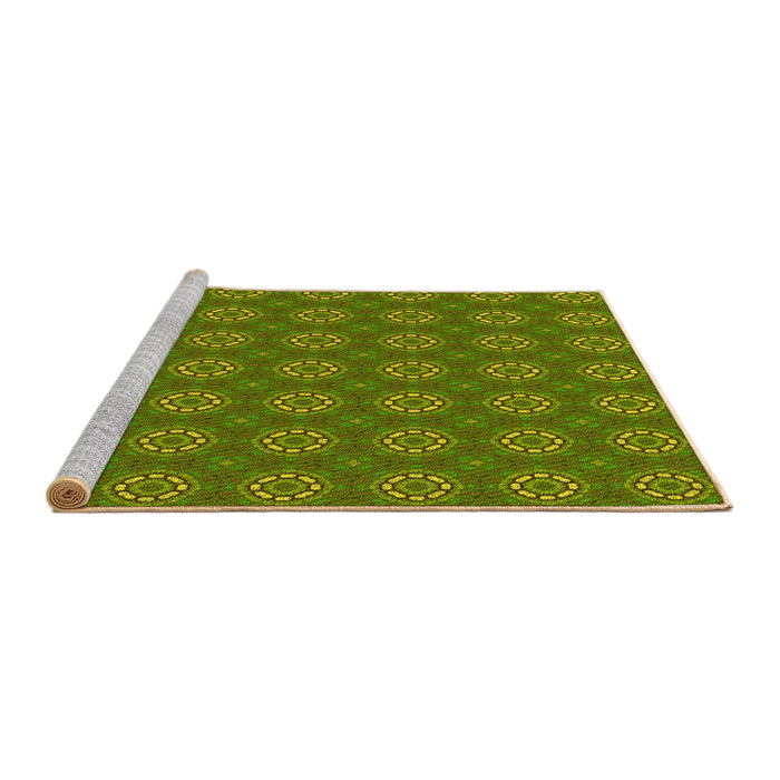 Sideview of Machine Washable Transitional Pistachio Green Rug, wshpat2433yw