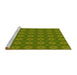 Sideview of Machine Washable Transitional Pistachio Green Rug, wshpat2433yw