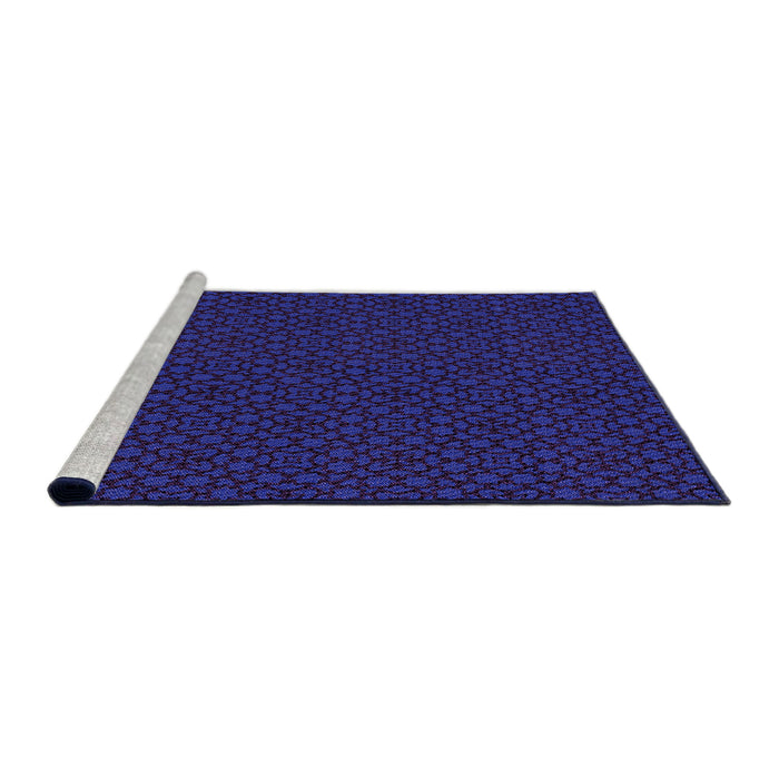 Sideview of Machine Washable Transitional Blue Orchid Blue Rug, wshpat2434pur