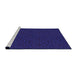 Sideview of Machine Washable Transitional Blue Orchid Blue Rug, wshpat2434pur