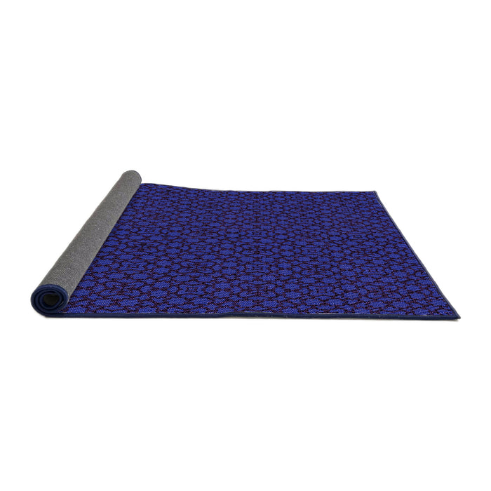 Thickness of Patterned Blue Orchid Blue Rug, pat2434pur