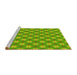 Sideview of Machine Washable Transitional Green Rug, wshpat2435yw