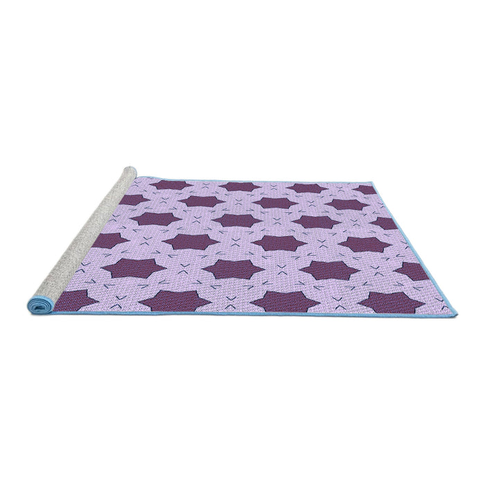 Sideview of Machine Washable Transitional Mauve Purple Rug, wshpat2436blu