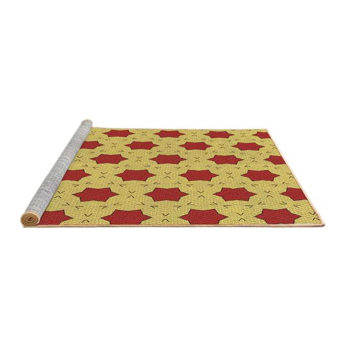 Sideview of Machine Washable Transitional Red Rug, wshpat2436brn