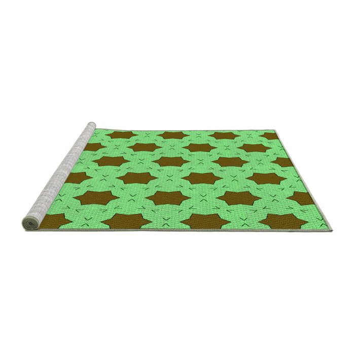 Sideview of Machine Washable Transitional Neon Green Rug, wshpat2436grn
