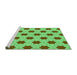 Sideview of Machine Washable Transitional Neon Green Rug, wshpat2436grn