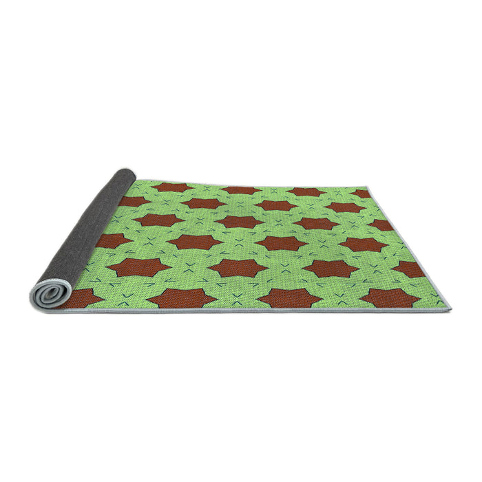 Thickness of Patterned Yellow Green Rug, pat2436lblu