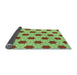 Thickness of Patterned Yellow Green Rug, pat2436lblu