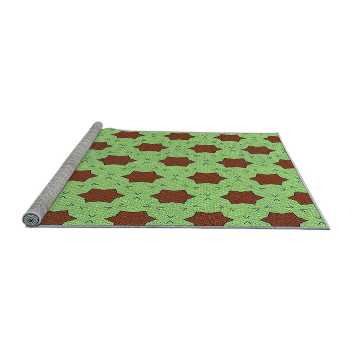 Sideview of Machine Washable Transitional Yellow Green Rug, wshpat2436lblu