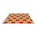 Sideview of Machine Washable Transitional Bright Gold Yellow Rug, wshpat2436org