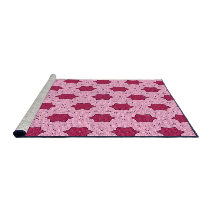 Sideview of Machine Washable Transitional Pink Rug, wshpat2436pur