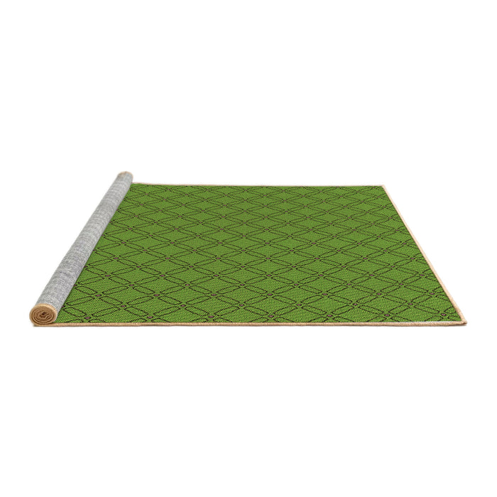 Sideview of Machine Washable Transitional Seaweed Green Rug, wshpat2438brn