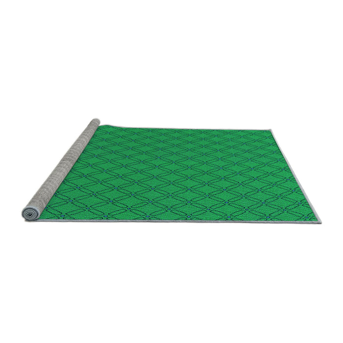 Sideview of Machine Washable Transitional Neon Green Rug, wshpat2438lblu