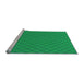 Sideview of Machine Washable Transitional Neon Green Rug, wshpat2438lblu