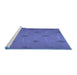 Sideview of Machine Washable Transitional Light Slate Blue Rug, wshpat244blu