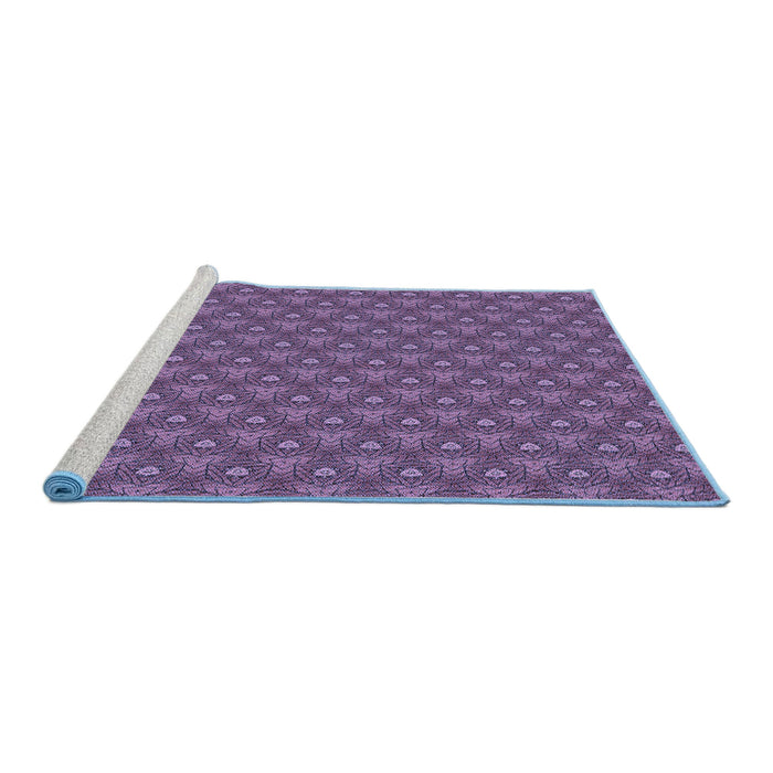 Sideview of Machine Washable Transitional Purple Rug, wshpat2440blu