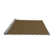 Sideview of Machine Washable Transitional Copper Brown Rug, wshpat2440lblu